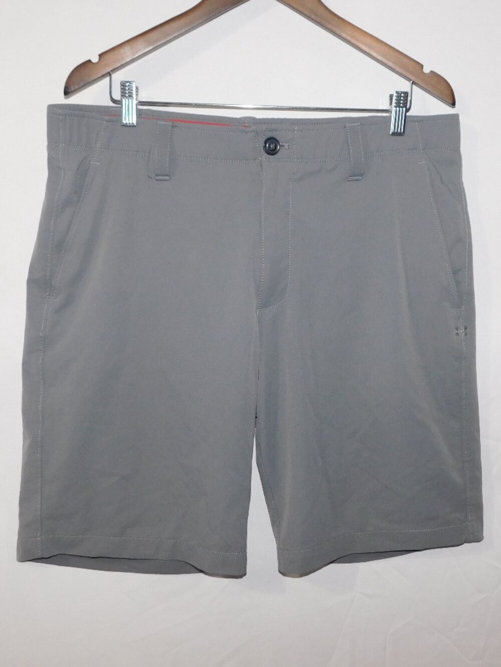Under Armour Loose Mens 38 Match Play Gray Flat Front Golf Shorts 11"
